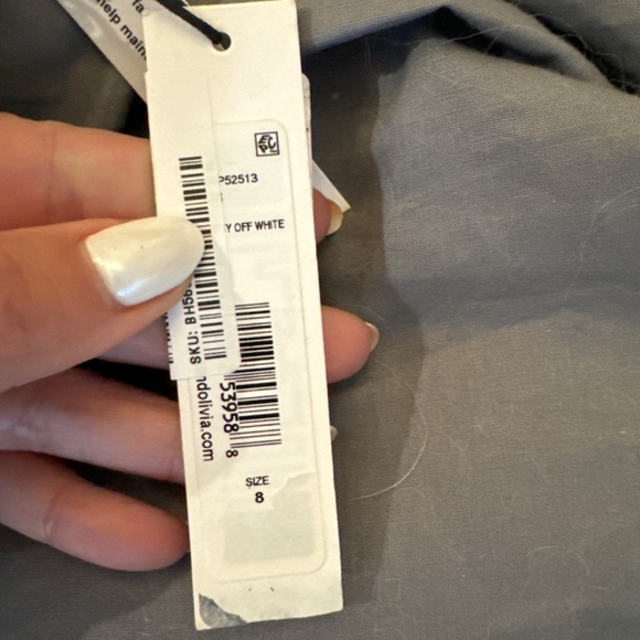 Alice + Olivia Green Floral Puff Sleeve Mini Dress V-Neck Tie Front size 8 - Picture 6 of 6